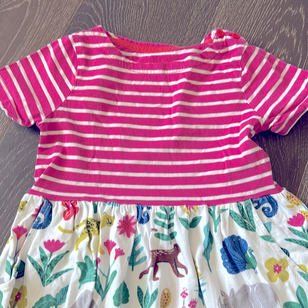 Mini Boden Pink Striped Jungle Dress - Picture 2 of 5